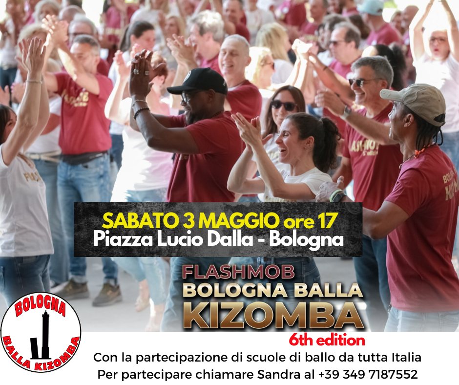 FLASHMOB "Bologna Balla Kizomba" 6th edition - Sab. 3 Maggio 2025 ore 17, Piazza Lucio Dalla Bologna