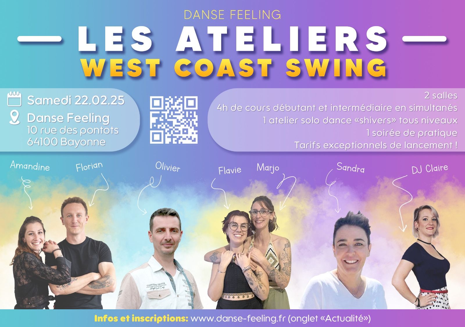 Atelier Pratique & Soirée 100% Wcs. 5 animateurs profs avec Florian & Amandine Danse Feeling