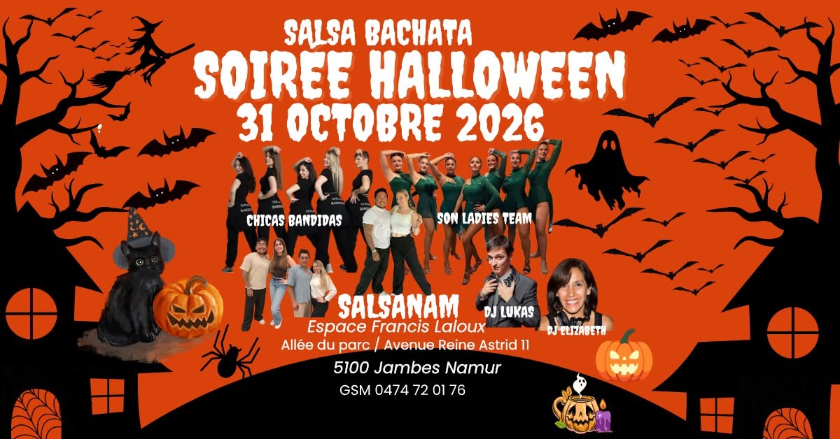 31 octobre soirée Salsa Bachata Hallowen à Namur