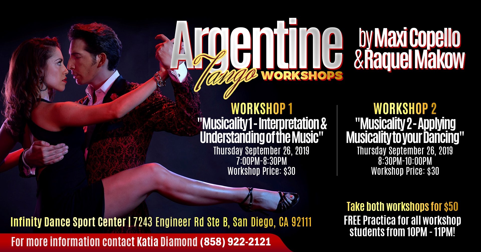 SD Argentine Tango Workshops by Maxi Copello & Raquel Makow