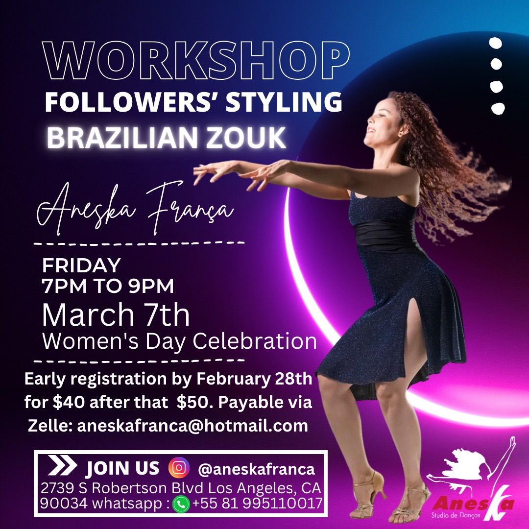 ✨ WORKSHOP: FOLLOWERS’ STYLING BRAZILIAN ZOUK ✨