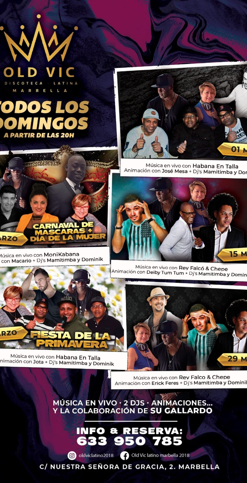 Old Vic Salsa Carnaval De Máscaras Y Día De La Mujer