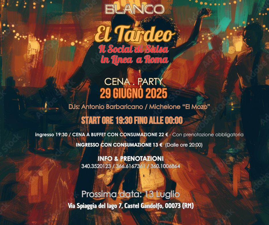 "El Tardeo" Il Social di Salsa in Linea a Roma