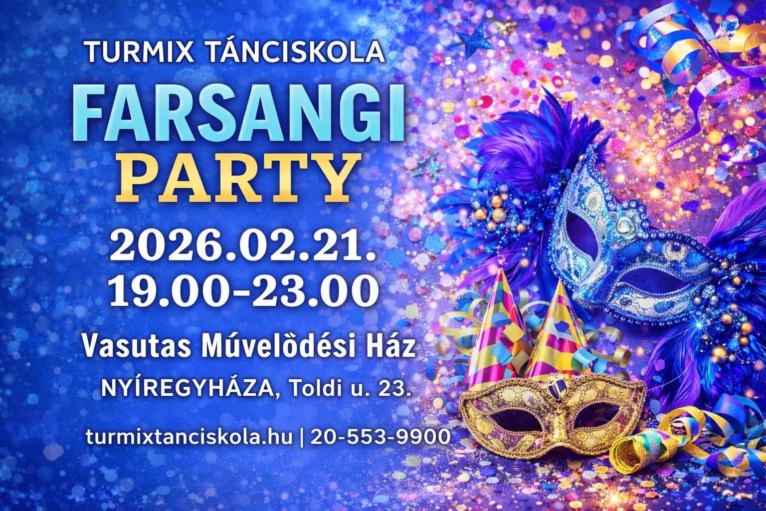 🎭💃 FARSANGI PARTY NYÍREGYHÁZÁN Salsa • Bachata • Társastánc! 🕺🎉