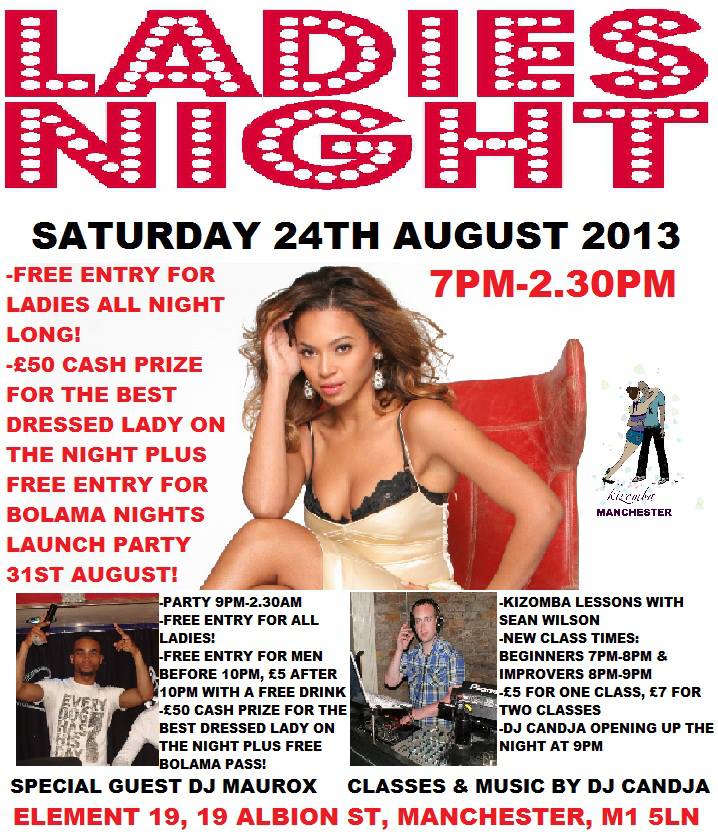 Ladies Night Free Entry For Ladies All Night-£50 Prize For Best Dressed Lady Plus Special Guest DJ Maurox & 1 Hour Extra Party Time!