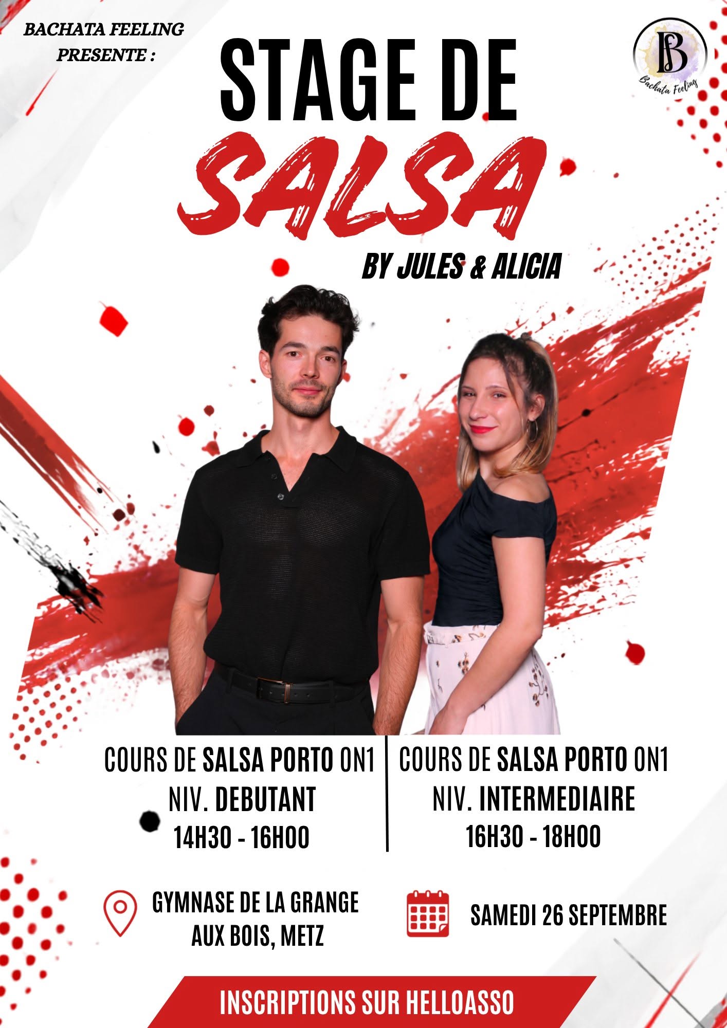 Stage de Salsa Porto le Samedi 26 Septembre à Metz avec Jules et Alicia