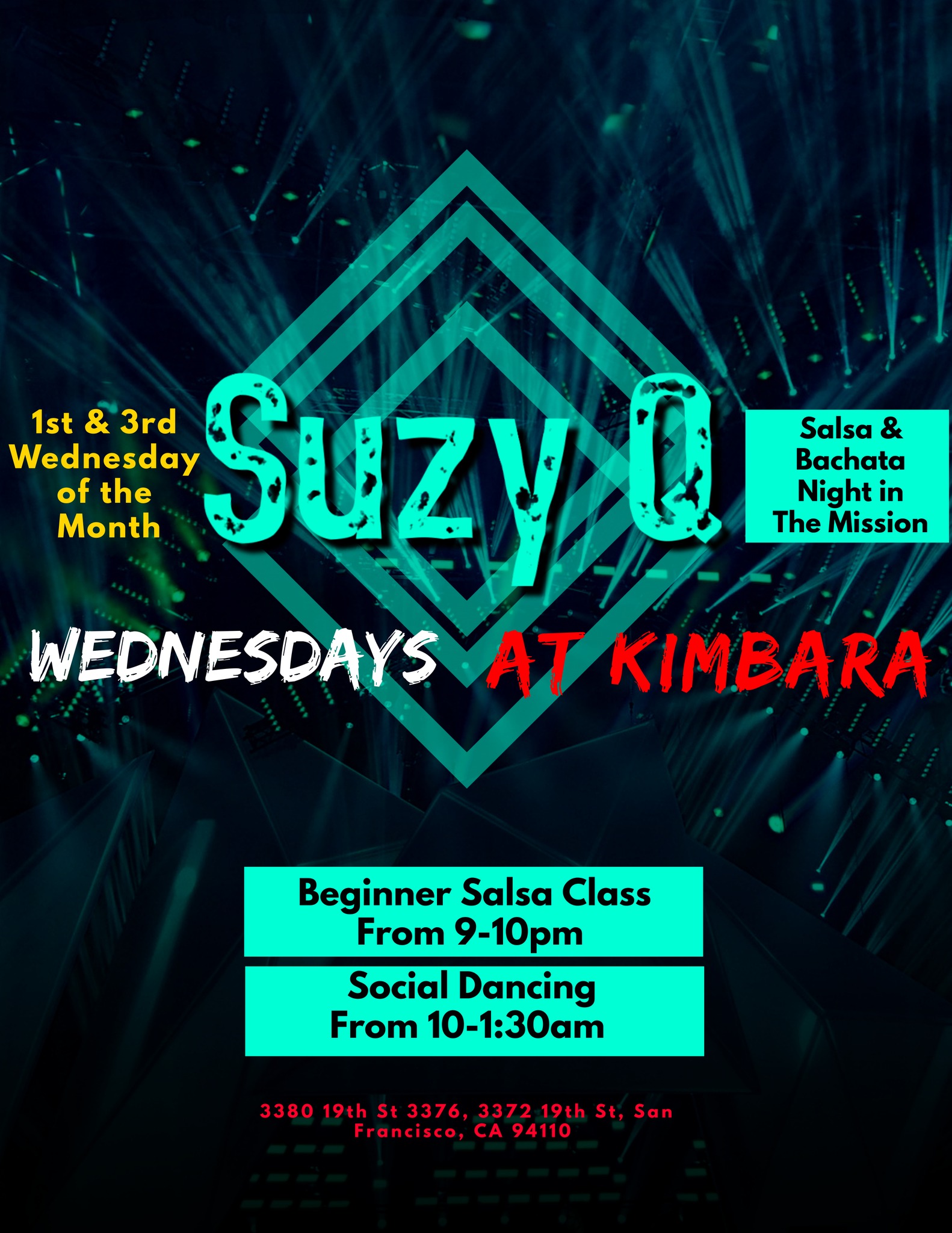 Suzy Q Wednesdays at Kimbara - 2022 - Music by DJ Mambú - Wednesday Jan 19th 2022