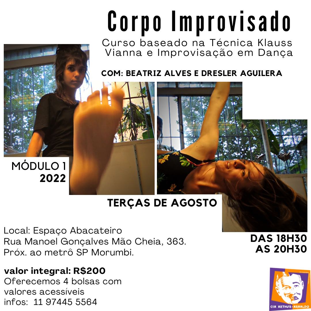 Corpo Improvisado - curso baseado na Técnica Klauss Vianna e Improvisação em Dança