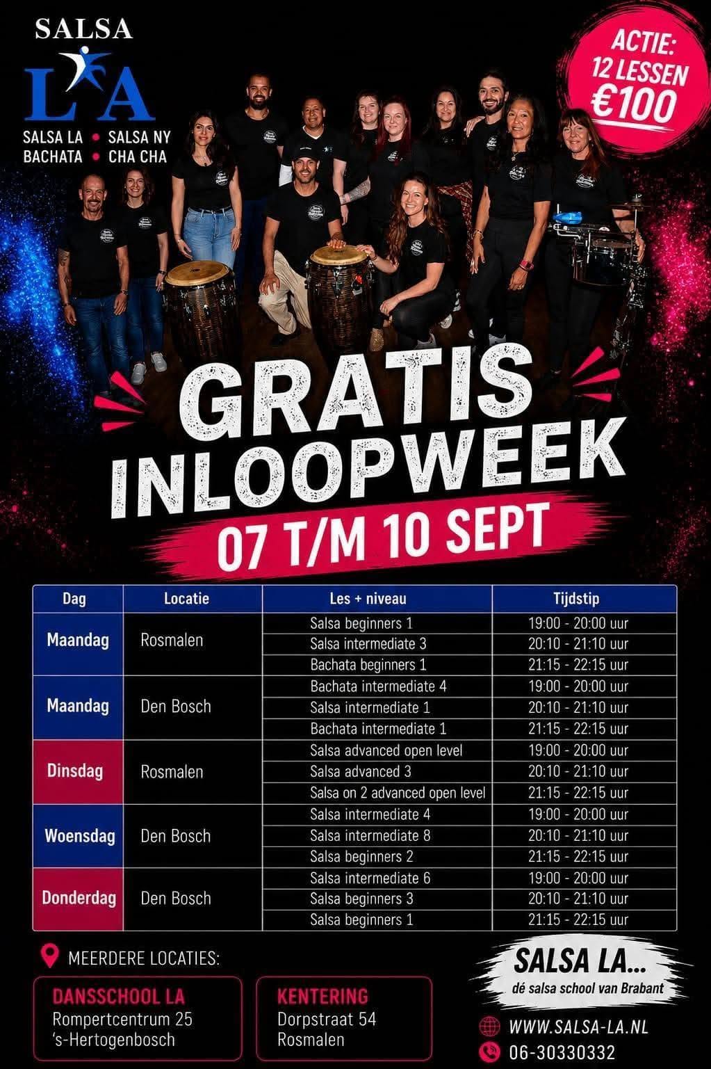 Gratis inloopweek salsa bachata voor alle niveaus bij Salsa L.A.