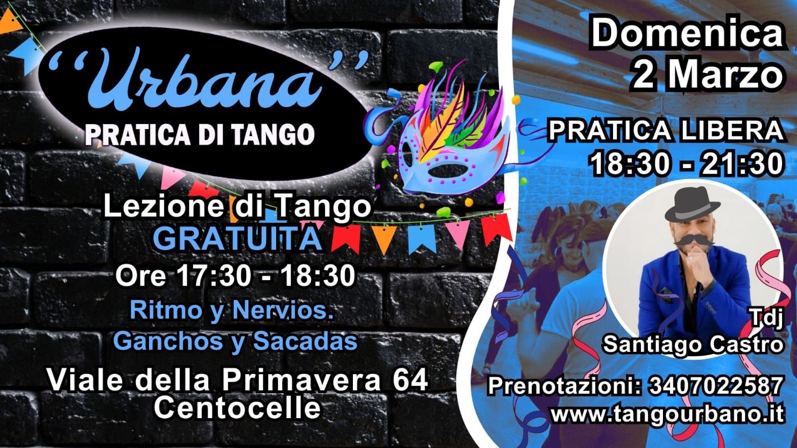 Pratica di Tango "Urbana" - Carnevale Edition