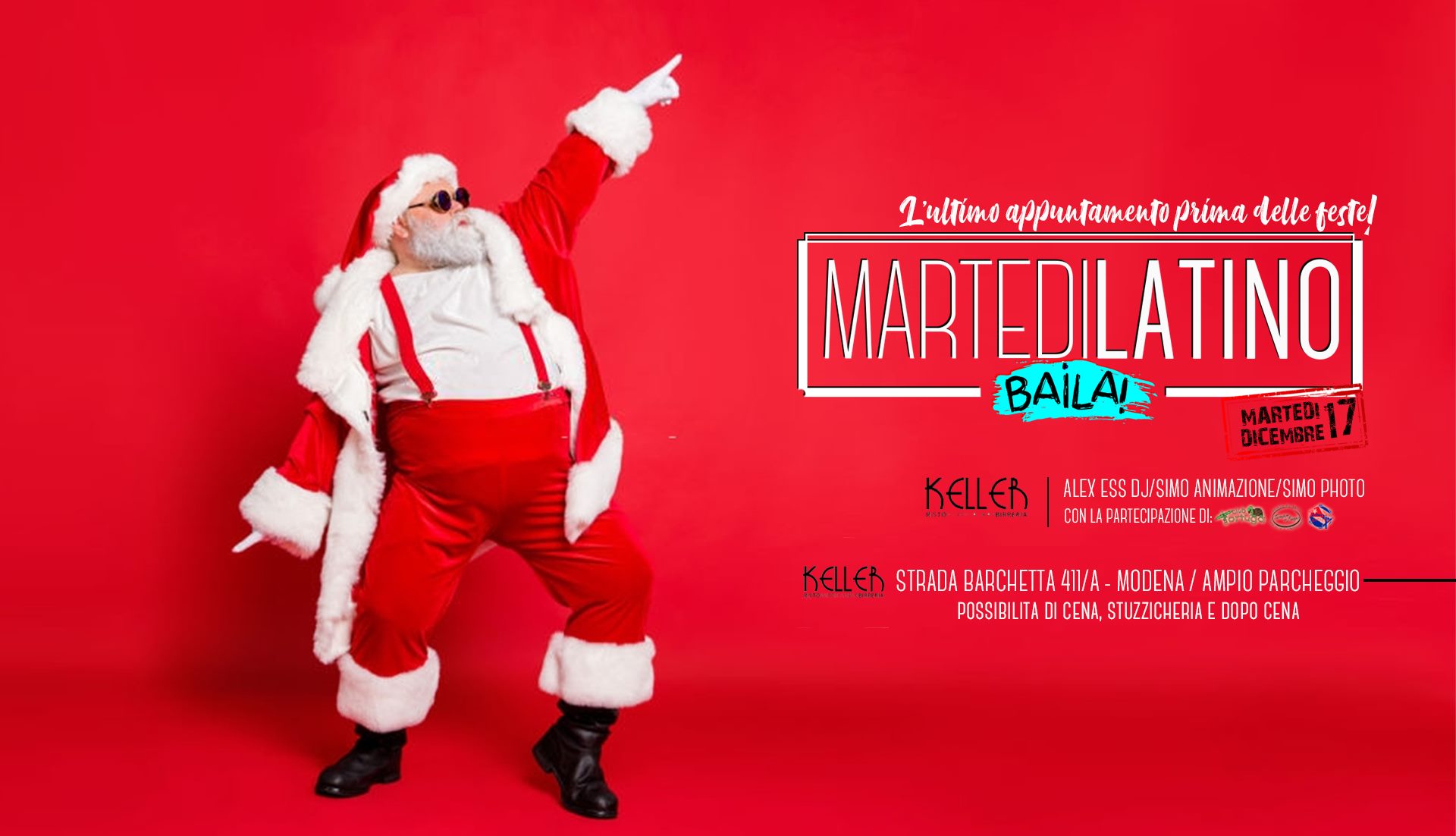 17 12 Martedì Latino al Keller Modena - Ultima del 2019!