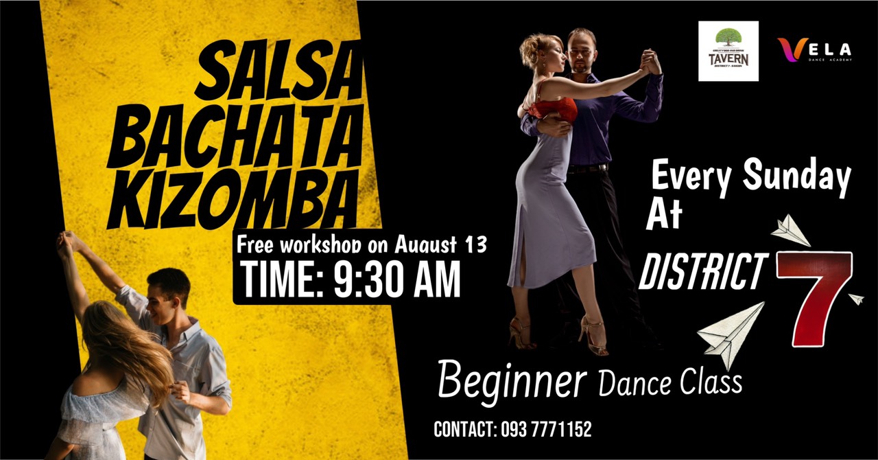 FREE WORKSHOP - SALSA, BACHATA, KIZOMBA - SUNDAY 13 08