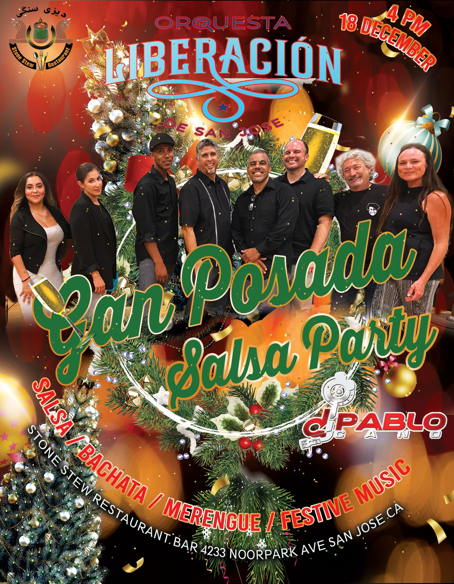 GRAN POSADA SALSA PARTY, ORQUESTA LIBERACION & DJ PABLO CANO FREE ADMISSION