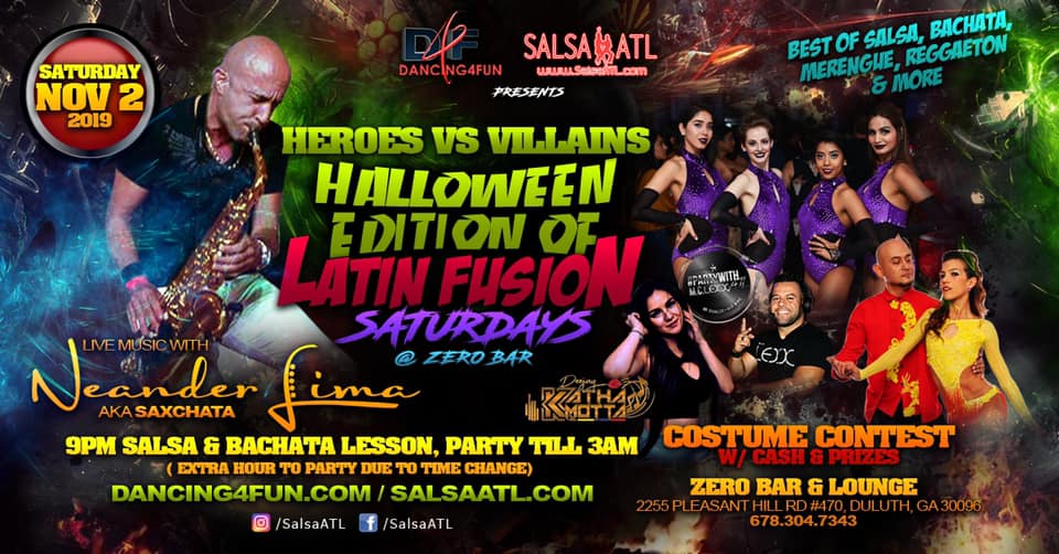 Halloween Heroes vs Villains Party--Live Music w Neander Lima
