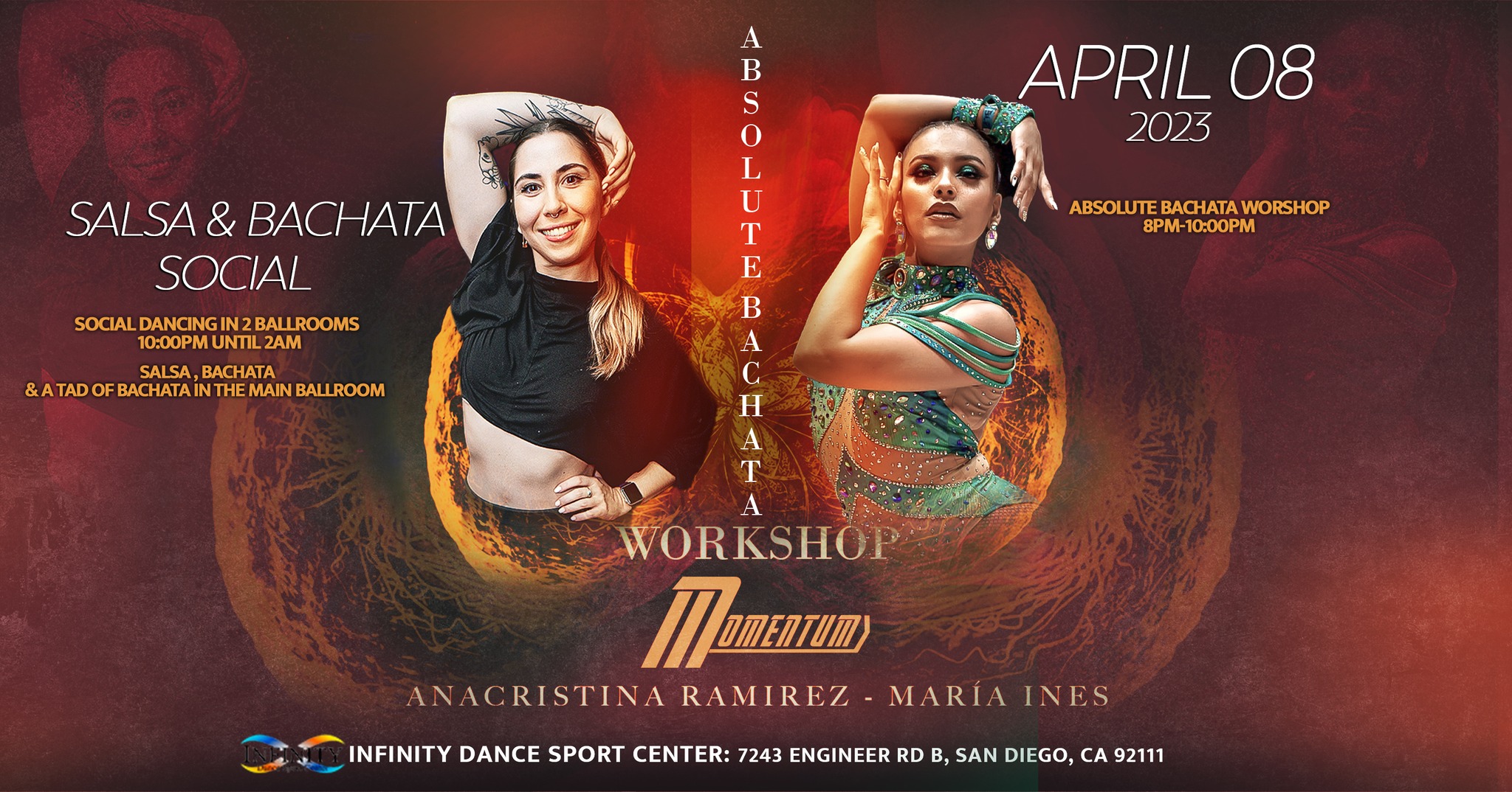 Momentum Salsa Bachata Social feat ANACRISTINA R & MARIA INES, Sat April 08