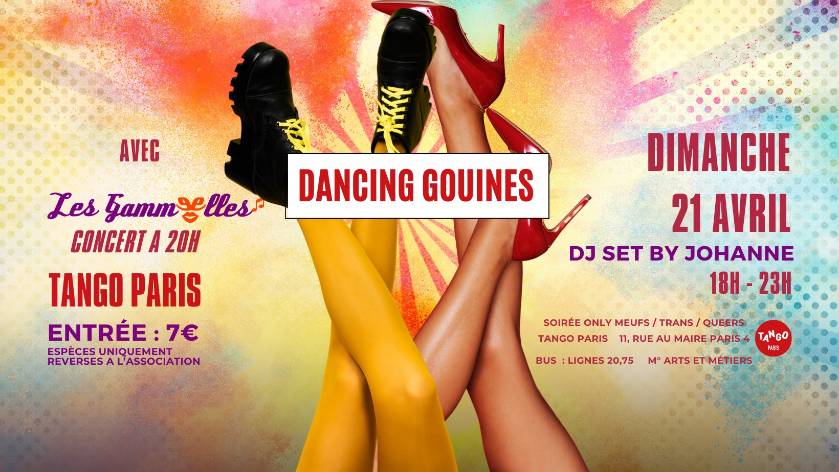 DANCING GOUINES DIMANCHE 21 AVRIL 18h-23h TANGO PARIS