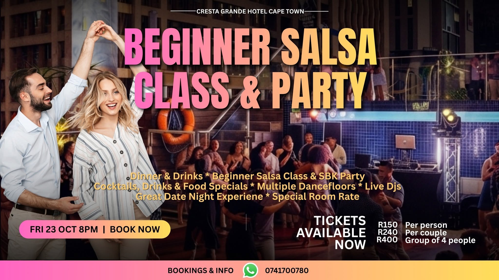 Beginner Salsa Class & SBK Party @ Cresta Grande Hotel