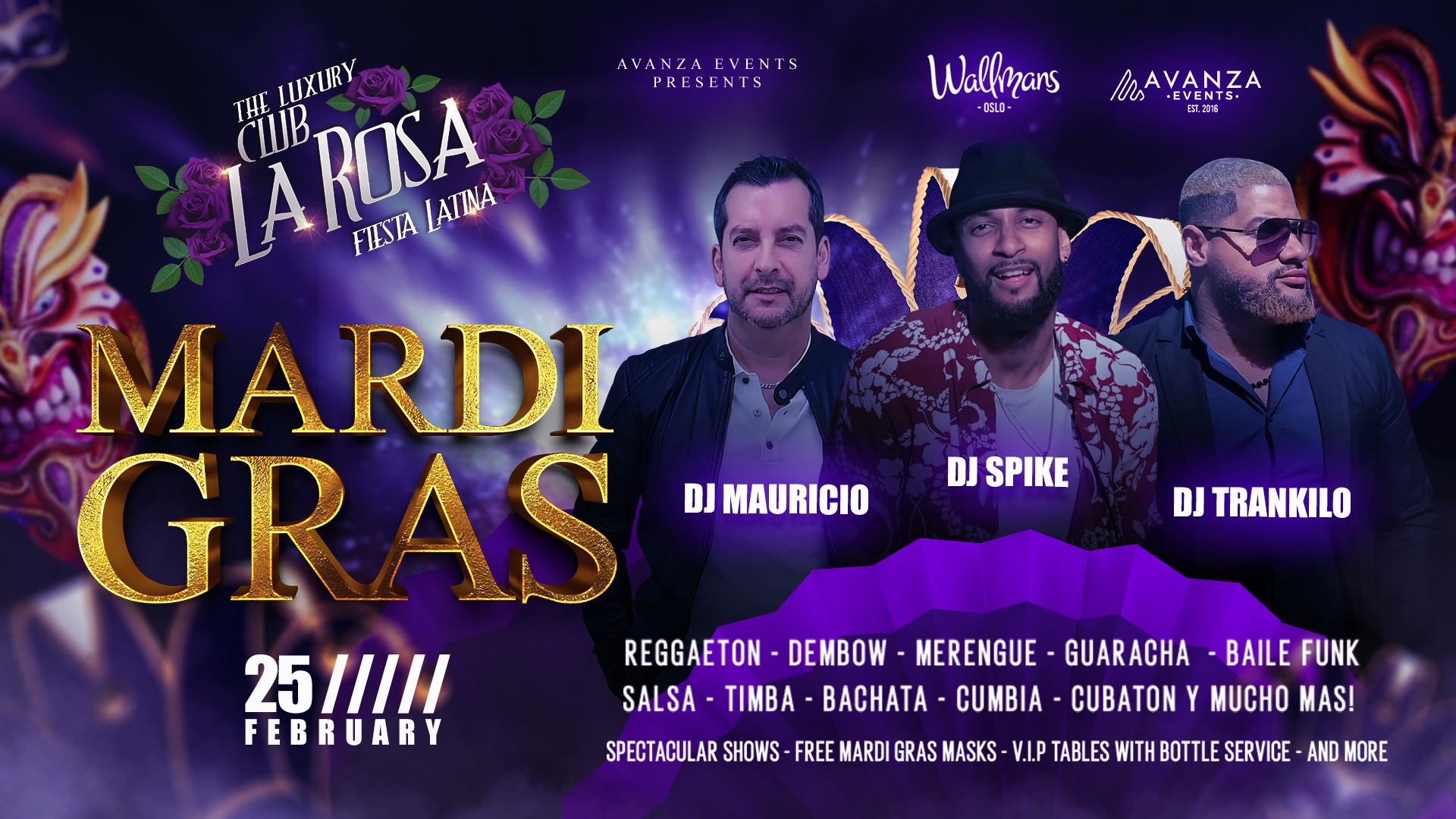PREMIERE ✘ CLUB LA ROSA WALLMANS OSLO ✘ DJ SPIKE DJ TRANKILO & DJ MAURICIO ✘ LØR 25.02.2023