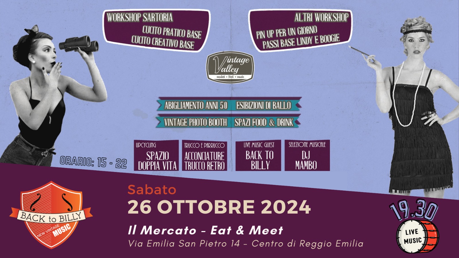 Vintage Valley - Back to Billy live music 🎸- Il Mercato Reggio Emilia