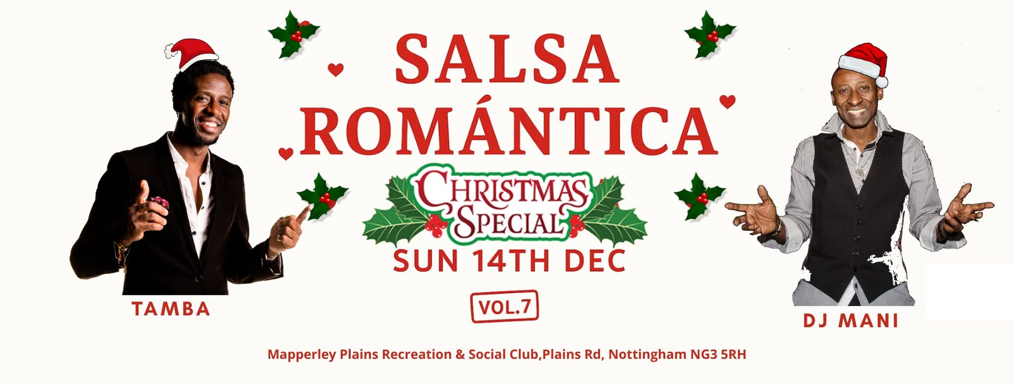 The Salsa Romantica Fiesta by DJ Mani & Tamba ★ Sunday 14th DEC ★ 12:45pm 6pm ★ Nottingham