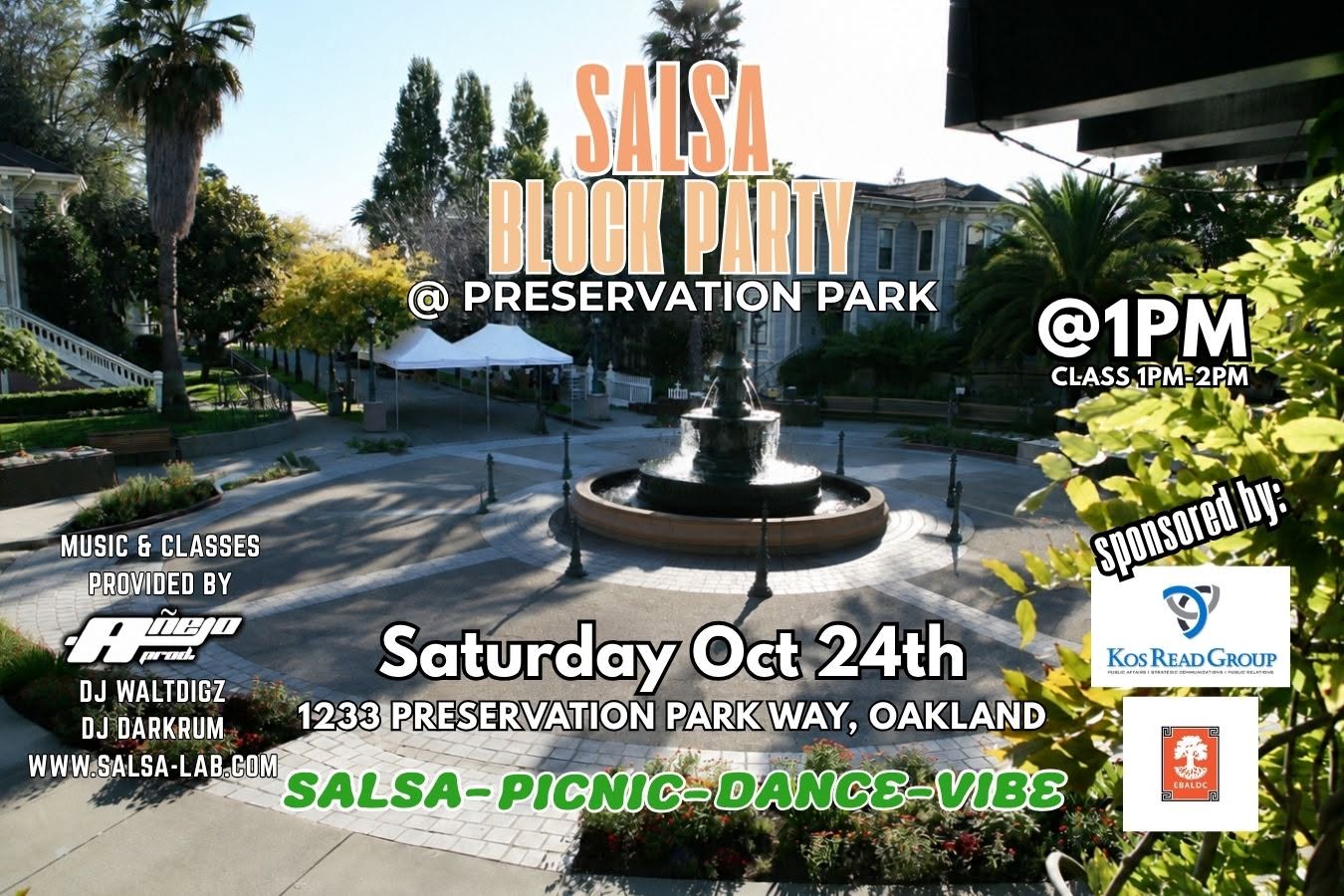 Salsa Block Party & Picnic @ the Pres [NEXT SATURDAY Oct. 24th @ 1pm]