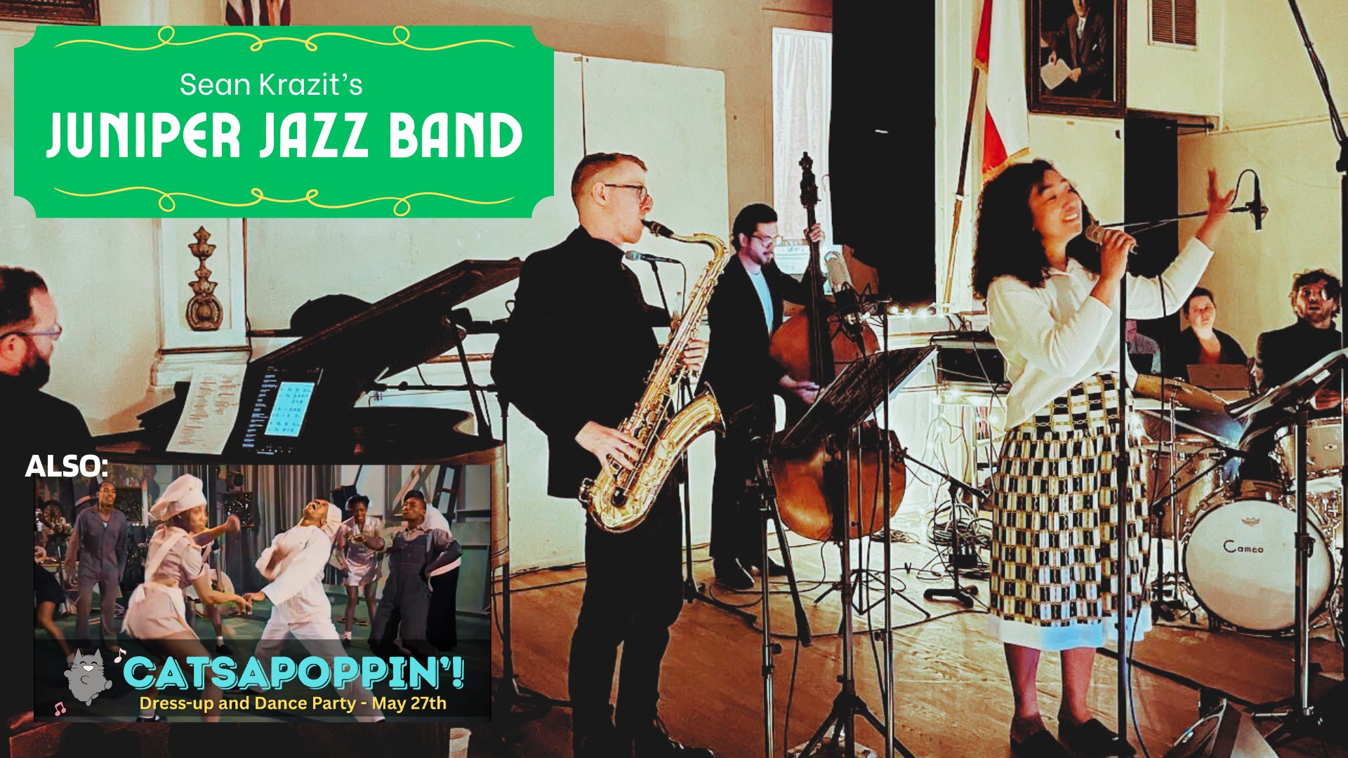 Sean Krazit's Juniper Jazz Band Catsapoppin' Theme Nite - Live Swing Music & Lindy Hop