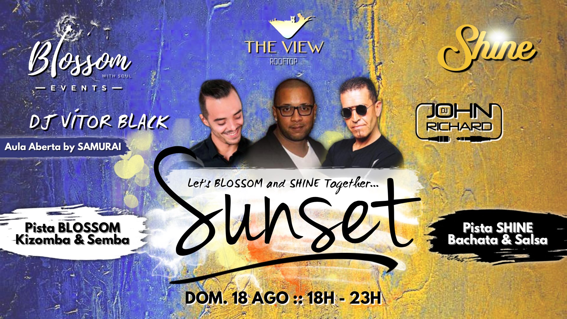 Blossom & Shine Sunset • DOM.18 Ago @The View Rooftop