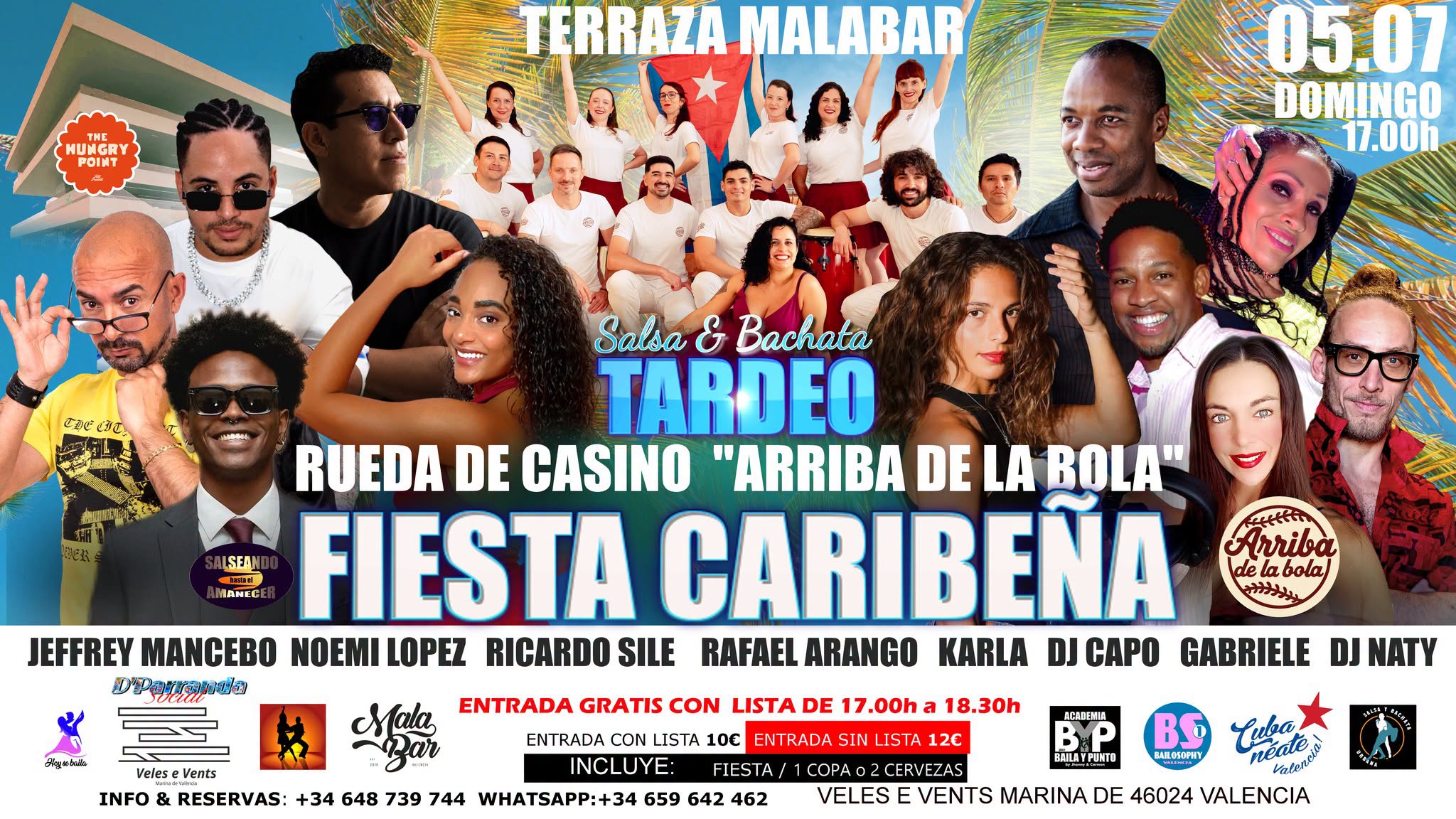 FIESTA CARIBEÑA EN LA TERRAZA MALABAR 5 de Julio