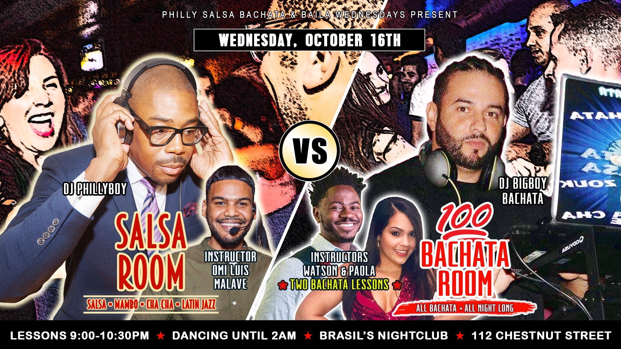 Salsa Room vs. 100% Bachata Room @Brasil's