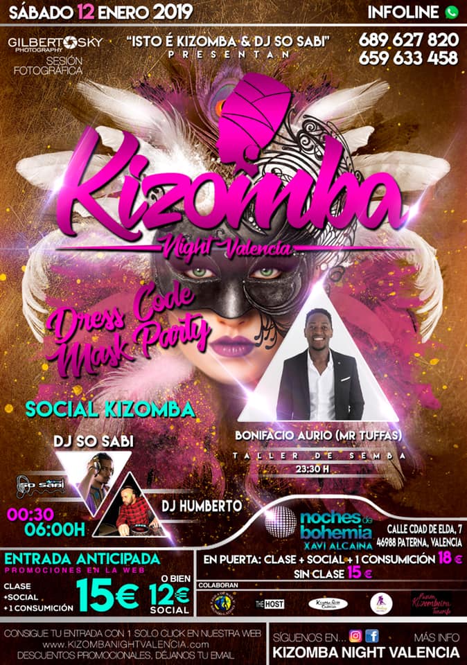 Kizomba Night Valencia - Sábado 12 de enero 2019