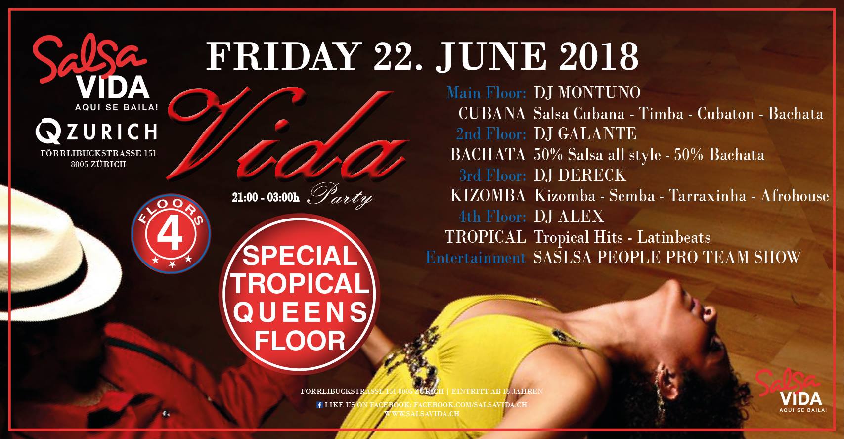 Salsavida VIDA on 4 Floors Cuba Puerto Bachata Kizomba Tropical
