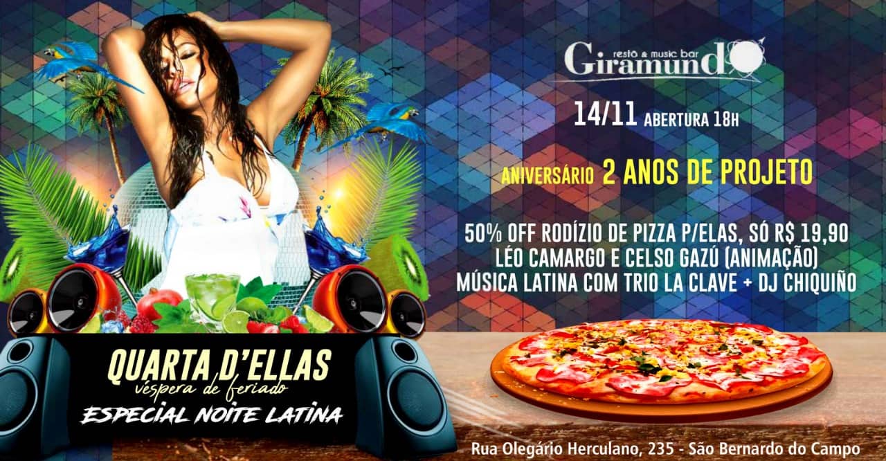 Vésp.Feriado Nesta quarta!Fiesta Aniversário 2 anos Noite Latina