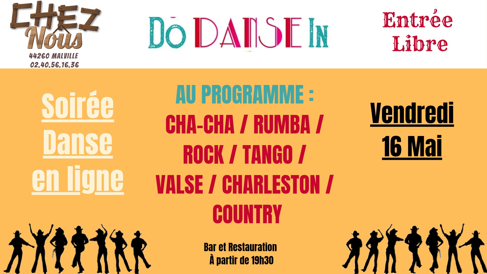 ** SOIREE DANSE EN LIGNE MALVILLE 44 **