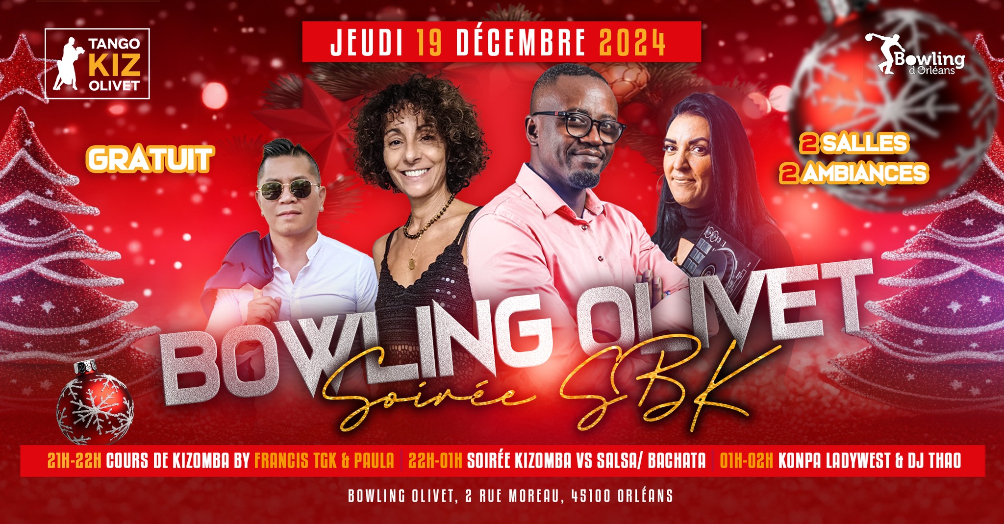 SOIREE SBK SPECIAL NOEL AU BOWLING D'OLIVET