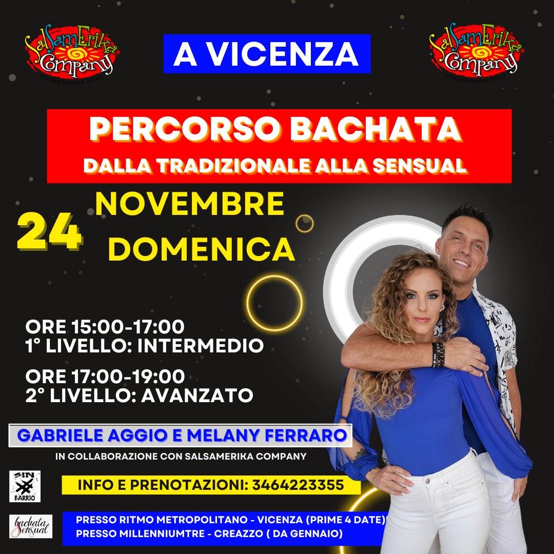 PERCORSO DI BACHATA con Gabriele e Melany