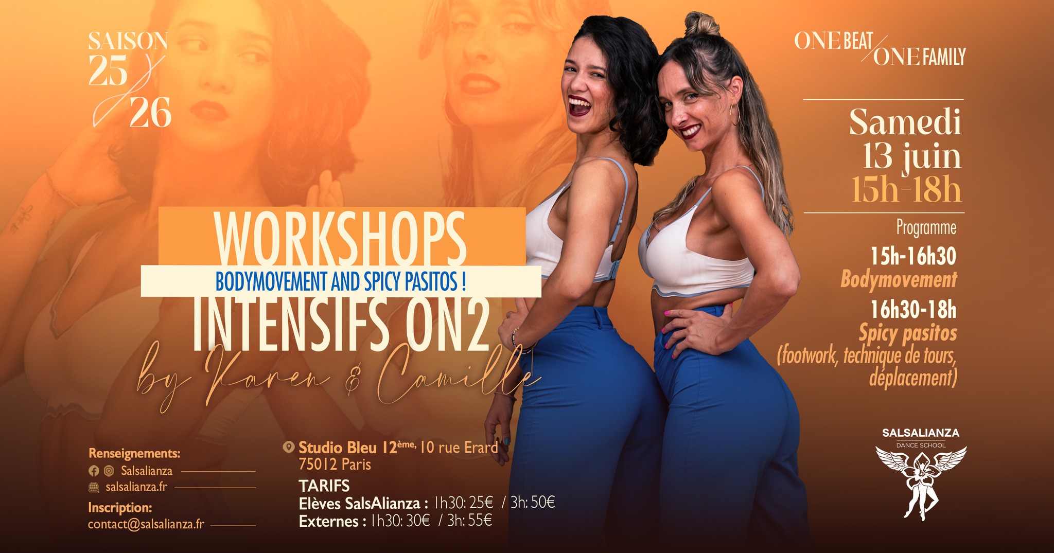 Workshops ON2 Bodymovement & Spicy Pasitos by Karen & Camille
