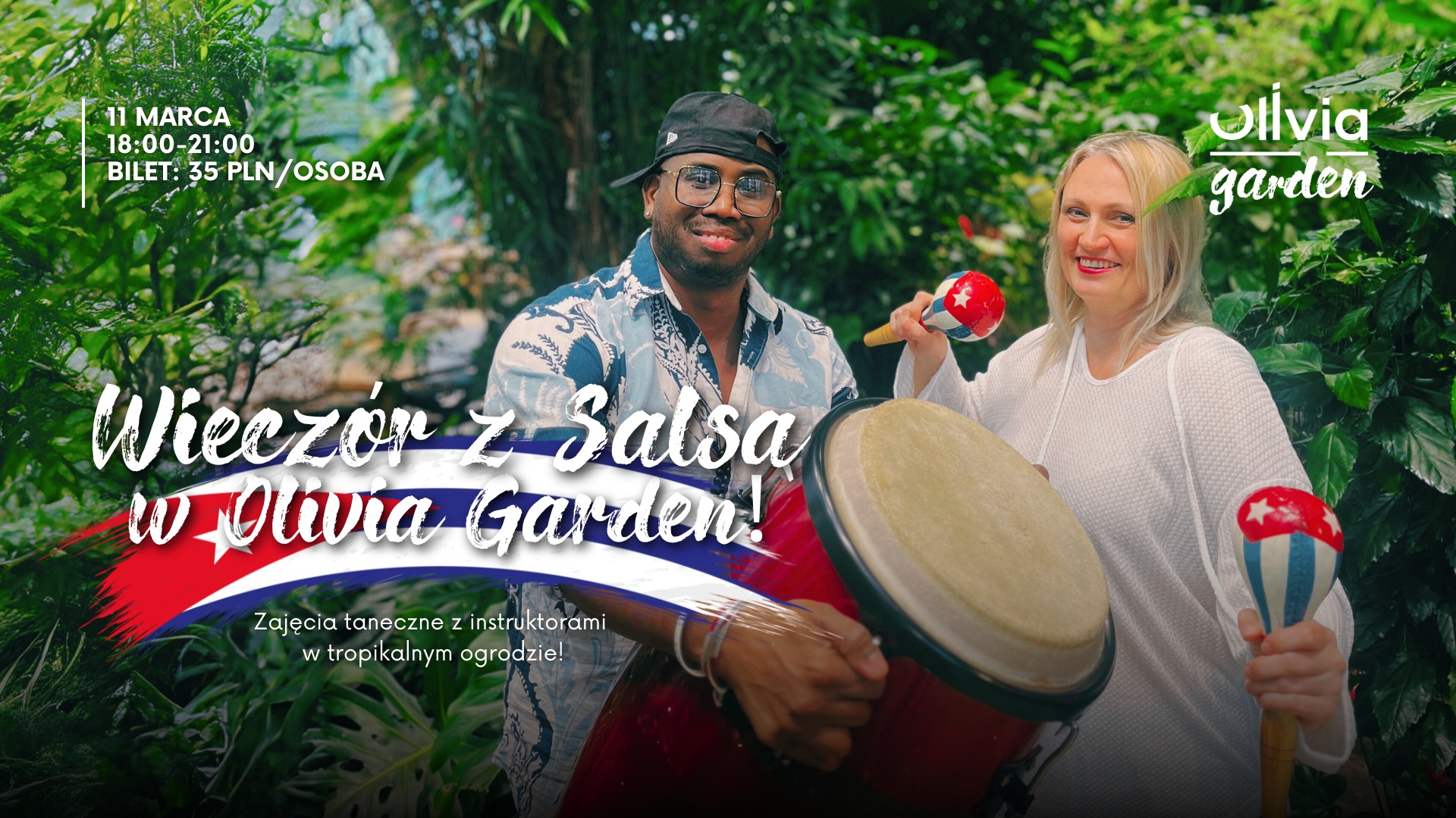 💃🏻🇨🇺 Salsa w Olivia Garden Zajęcia tańca latynoskiego w tropikalnym ogrodzie!