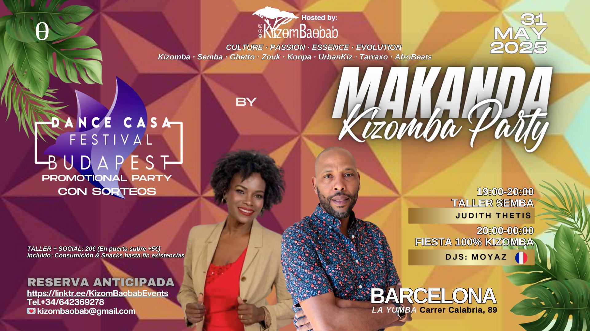 Makanda Kizomba Party (mensual) PROMO DANCE CASA FESTIVAL 31.05.2025 ๐ Barcelona by KizomBaobab