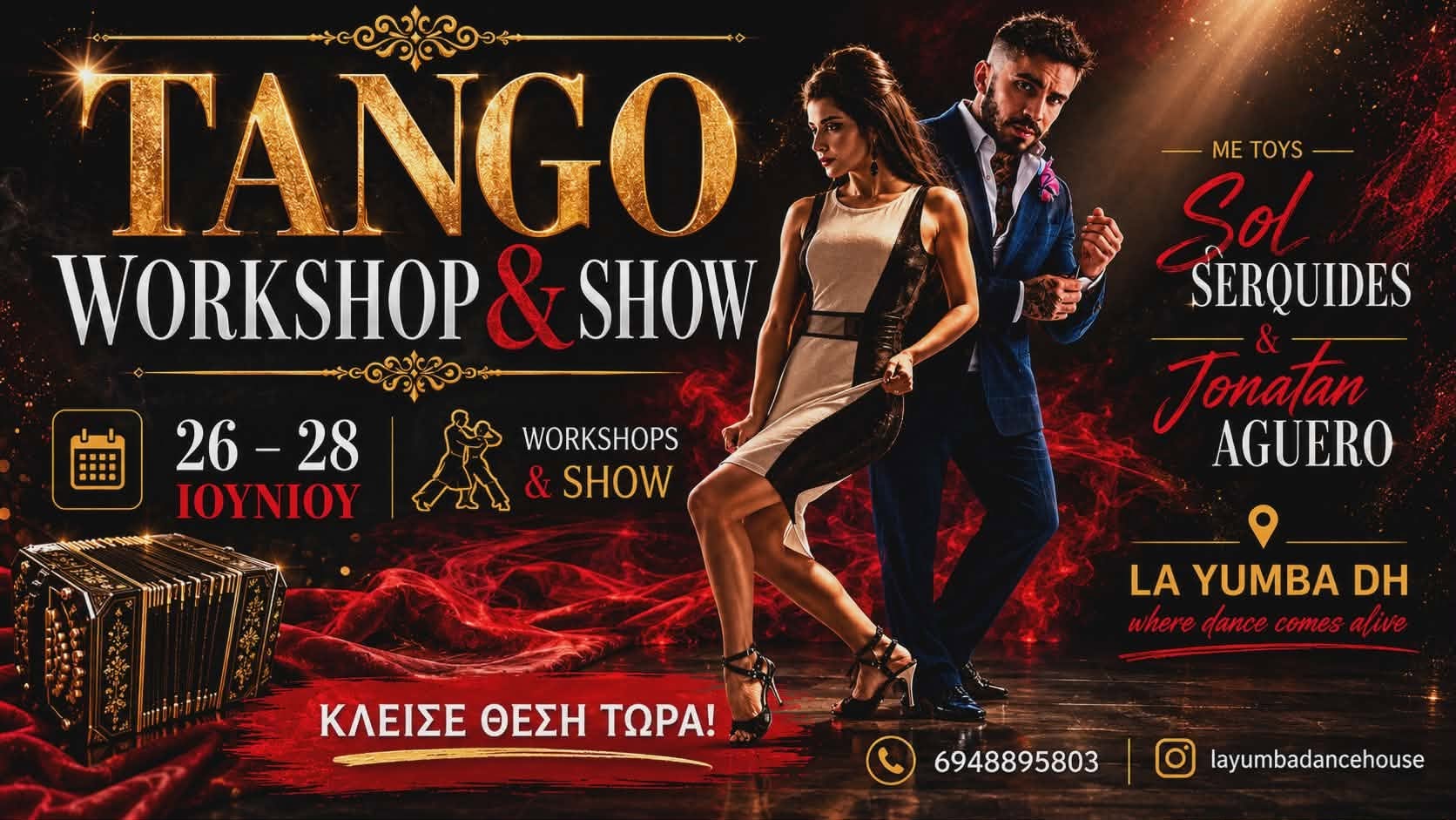 Tango Workshops with Sol Serquides & Jonatan Aguero!!!
