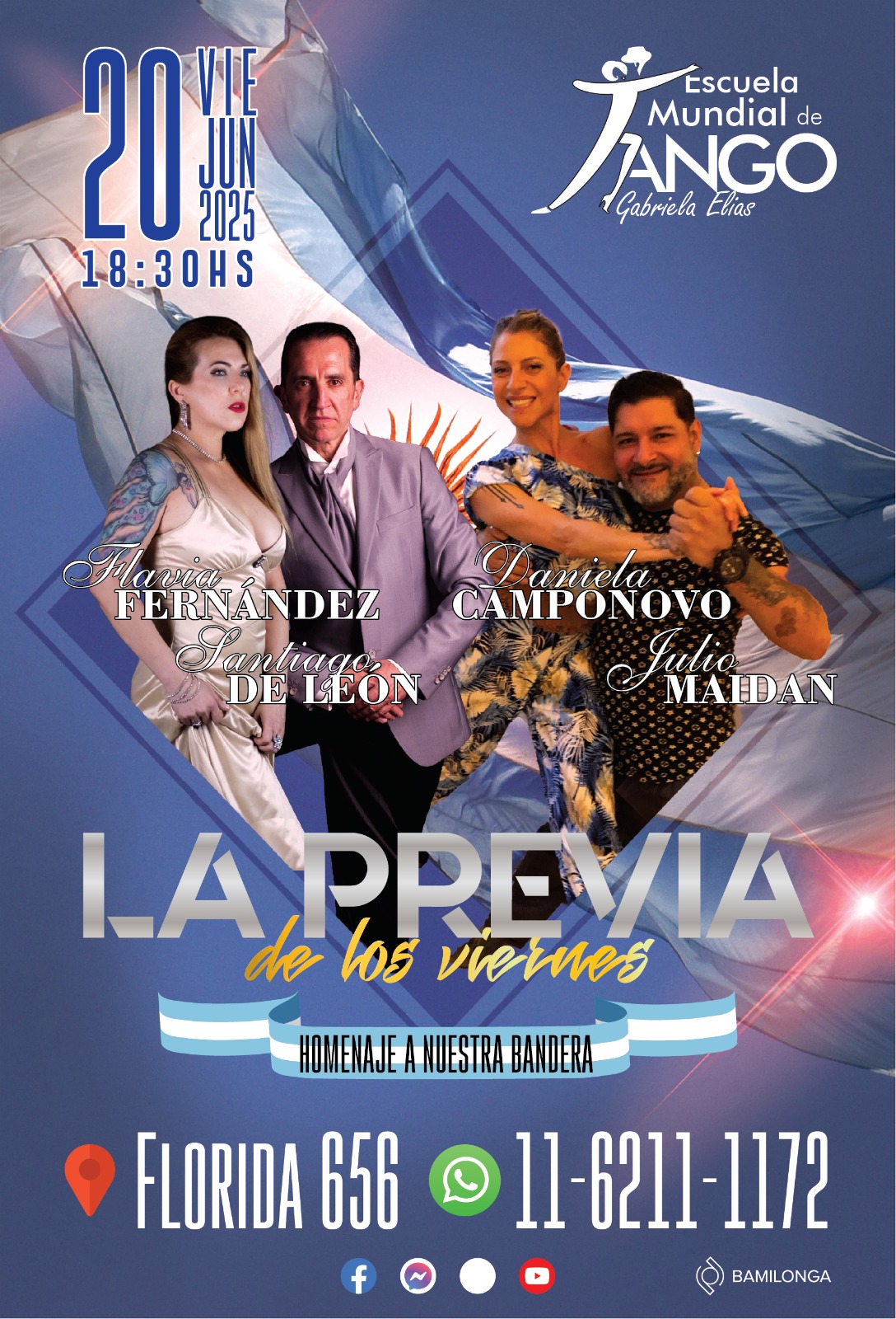 Viernes 20 de junio 2025 Tango en La Previa, Honramos a Nuestra Bandera con un Baile Homenaje