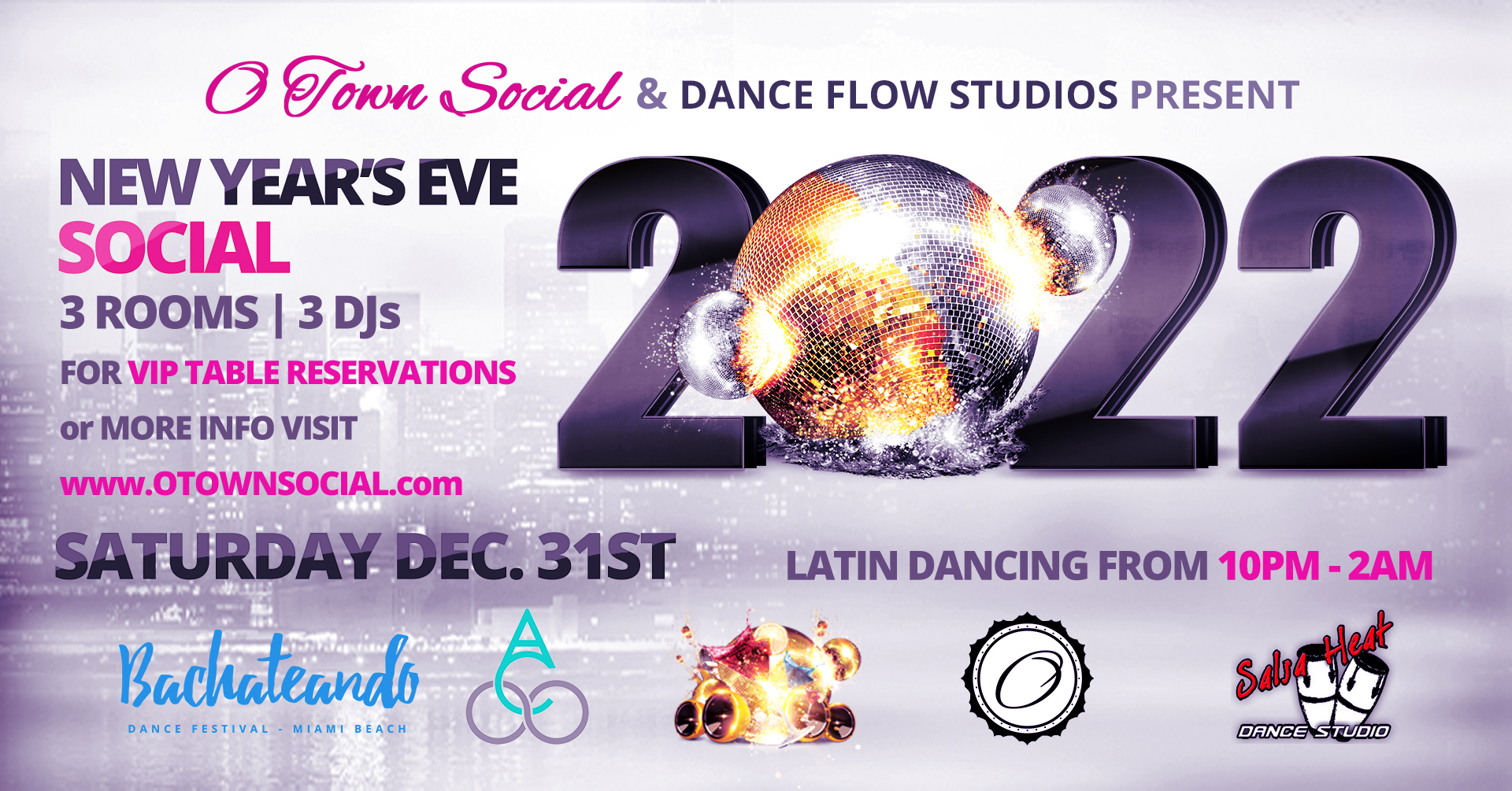 O Town Social "New Year's Eve Social" Latin Dancing in Orlando