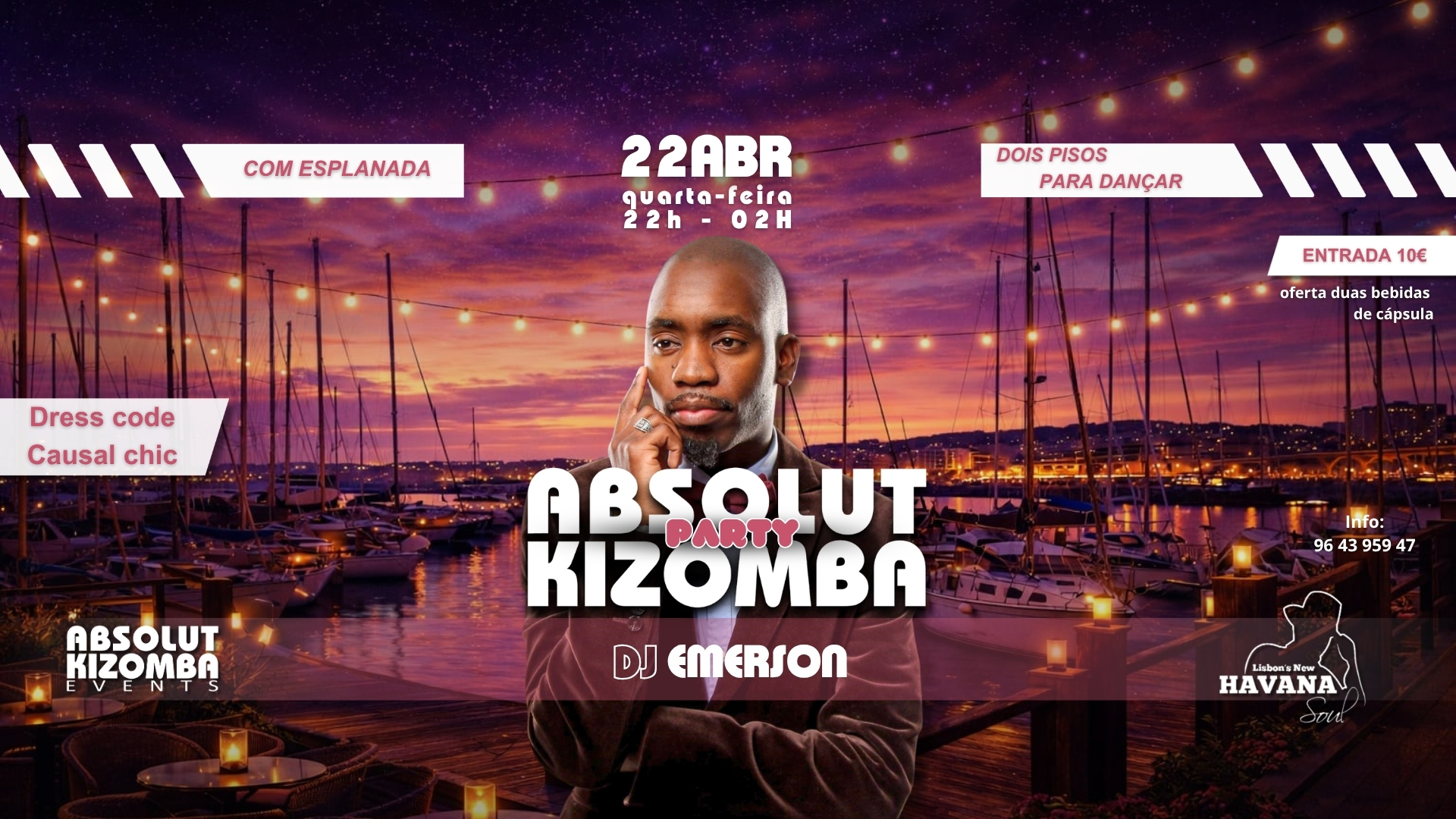 Quarta-Feira 22.ABR - Absolut Kizomba Party! @HAVANA!