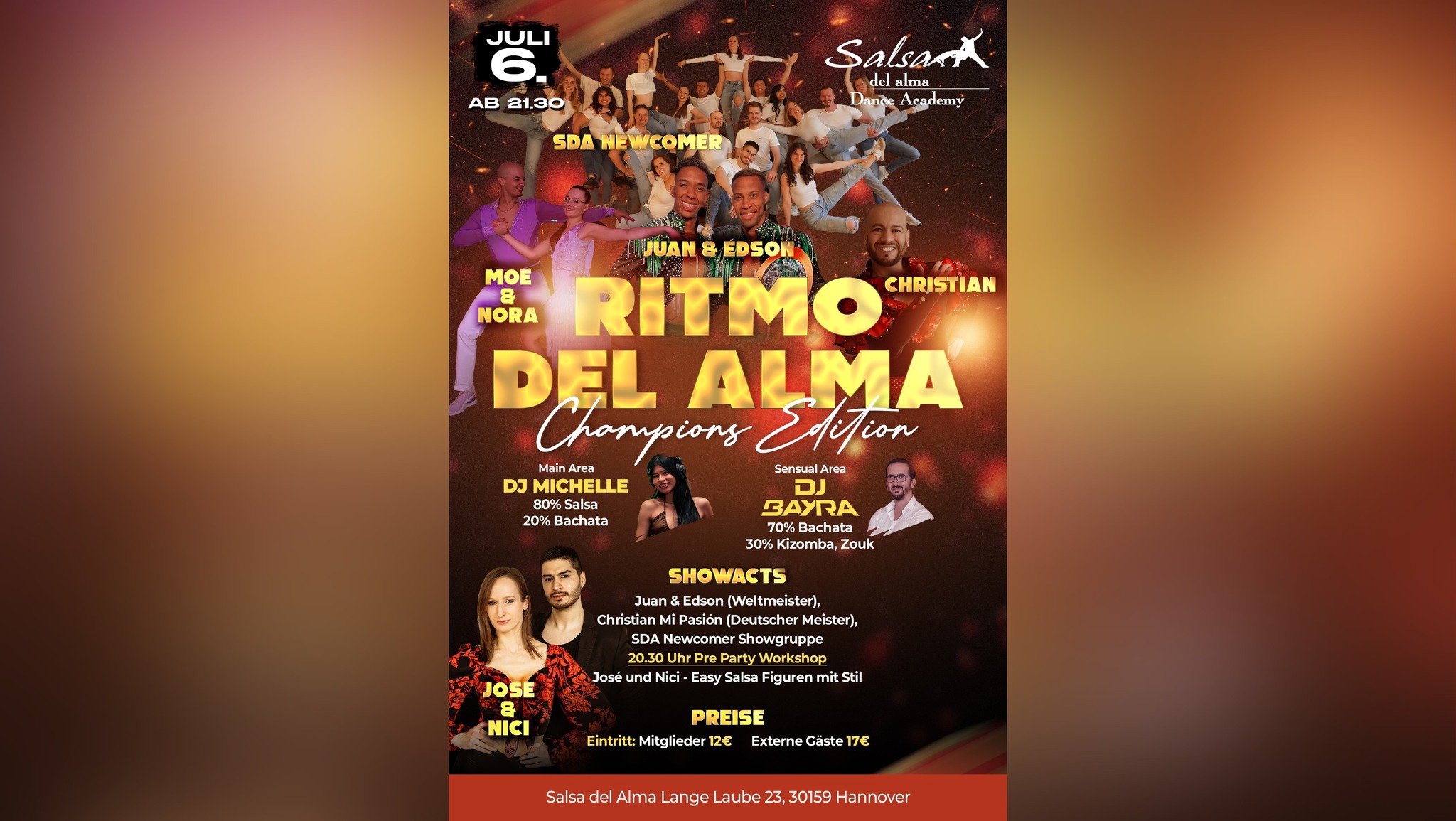 Ritmo del alma - Champions Edition mit Workshops bei Weltmeistern & Deutschen Meistern im Salsa