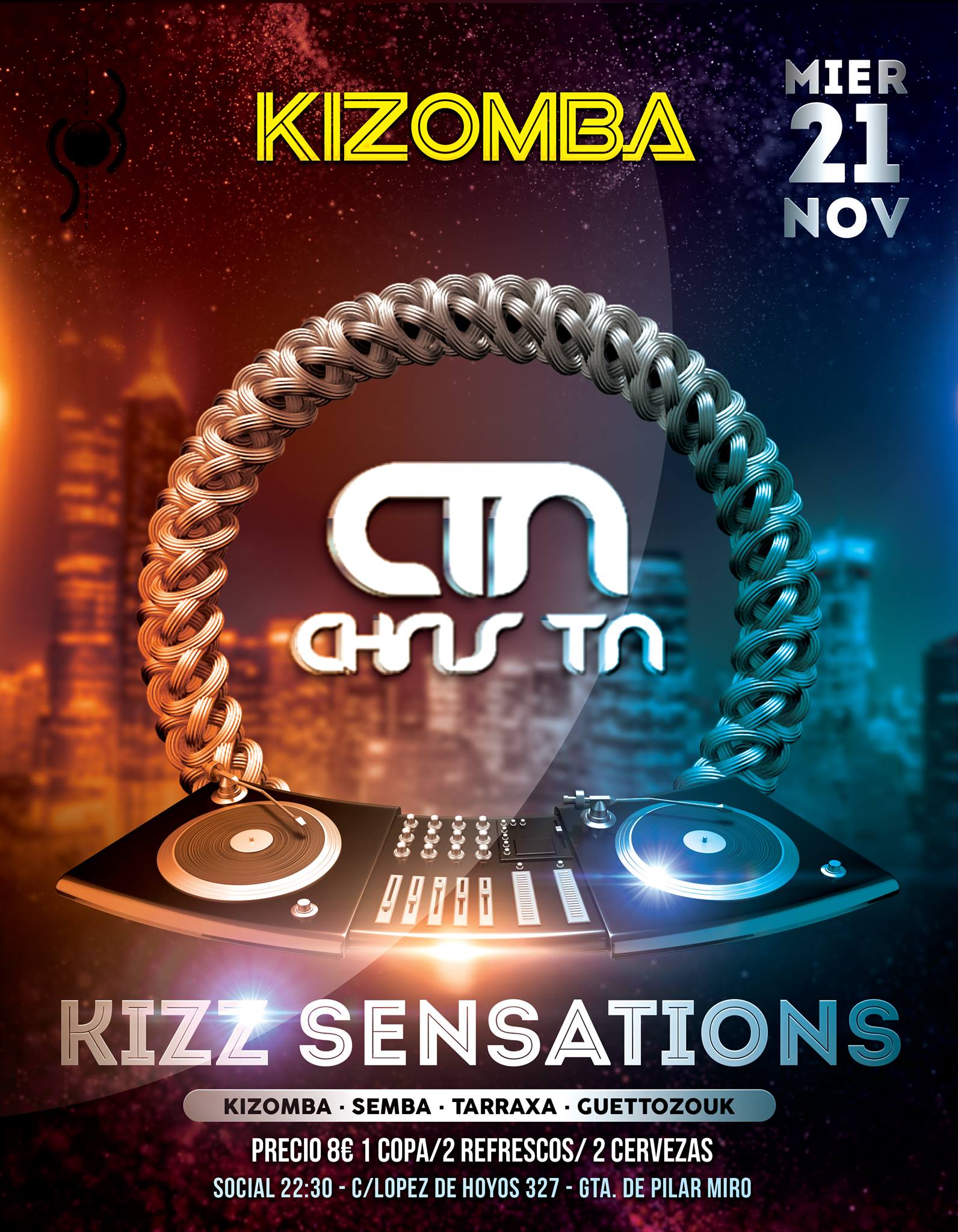 Miercoles 21 Noviembre 100% Kizomba Madrid KizZ Sensations!