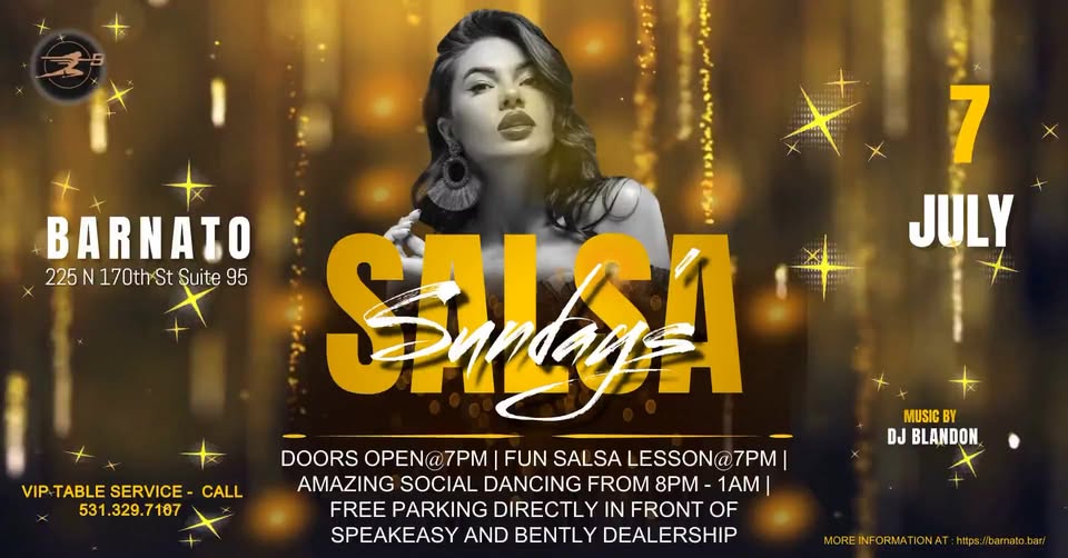 World Famous Salsa Sundays at Barnato!