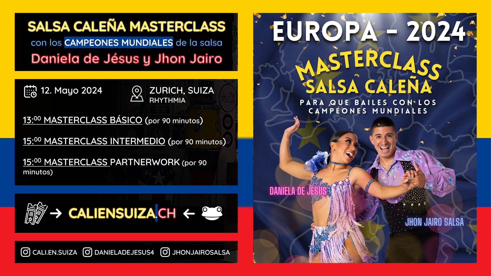 SALSA CALEÑA MASTERCLASS With the World Champions Daniela de Jesús & Jhon Jairo