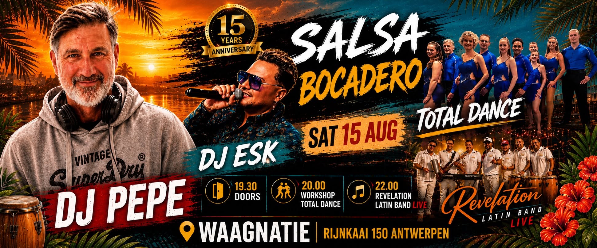 Salsa Bocadero 15y Anniversary Revelation Live Band DJ PEPE