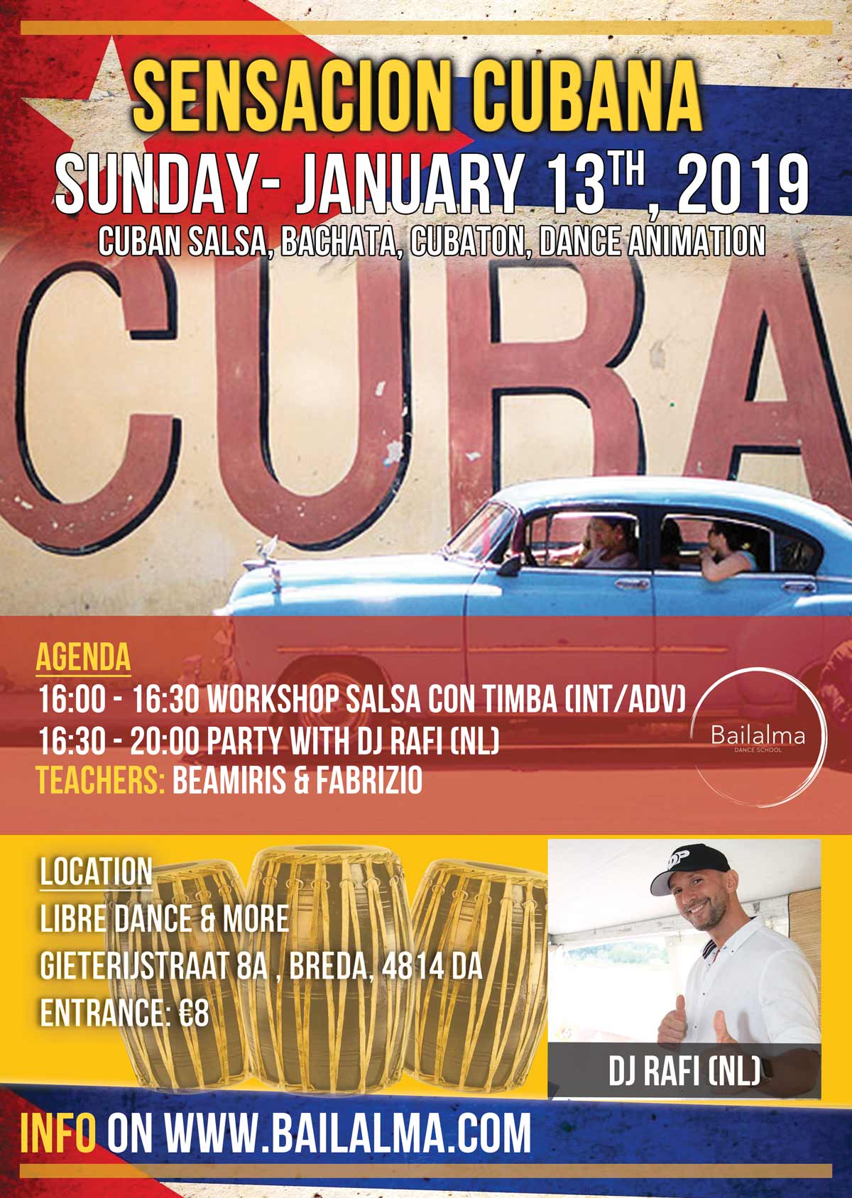 Sensacion Cubana “Cubaanse salsa matinee” 13 januari, 2019