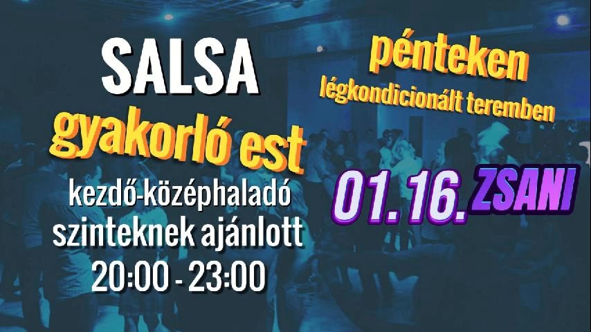 Salsa KEZDŐ-KÖZÉPHALADÓ gyakorló est Pénteken (Jan. 16.)