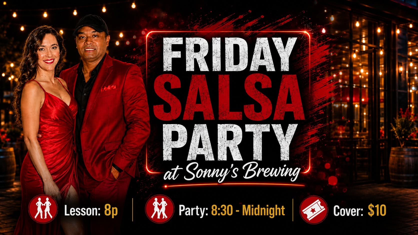 The Friday Salsa Party at SONNY'S BREWING with Waldo y Jacqui